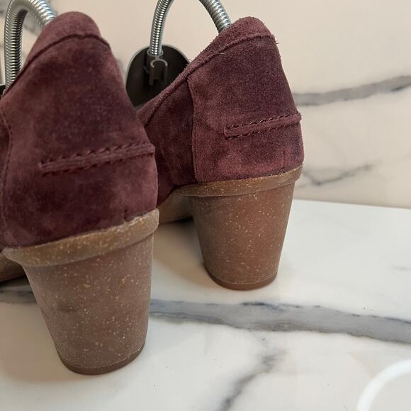 Clarks Unstructured Women's Purple Suede Carleta Belle Penny Loafers Sz 9.5 Y2K - Picture 6 of 9
